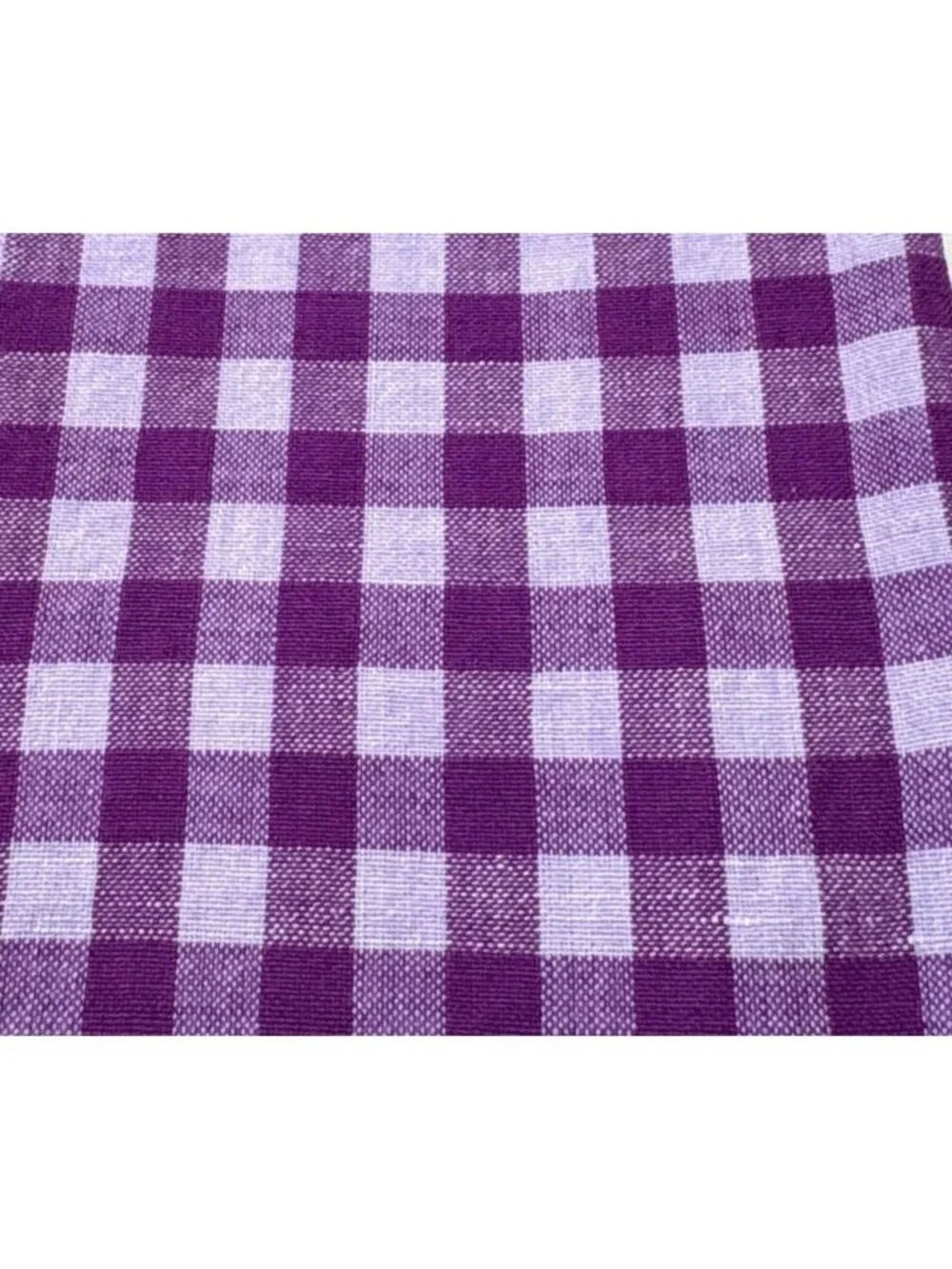 Purple Gingham Check Cotton Fabric 17x21